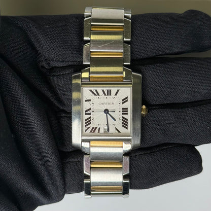 Cartier Tank Francaise 28x32mm Silver Dial Watch Reference #W51005Q4 - Happy Jewelers Fine Jewelry Lifetime Warranty