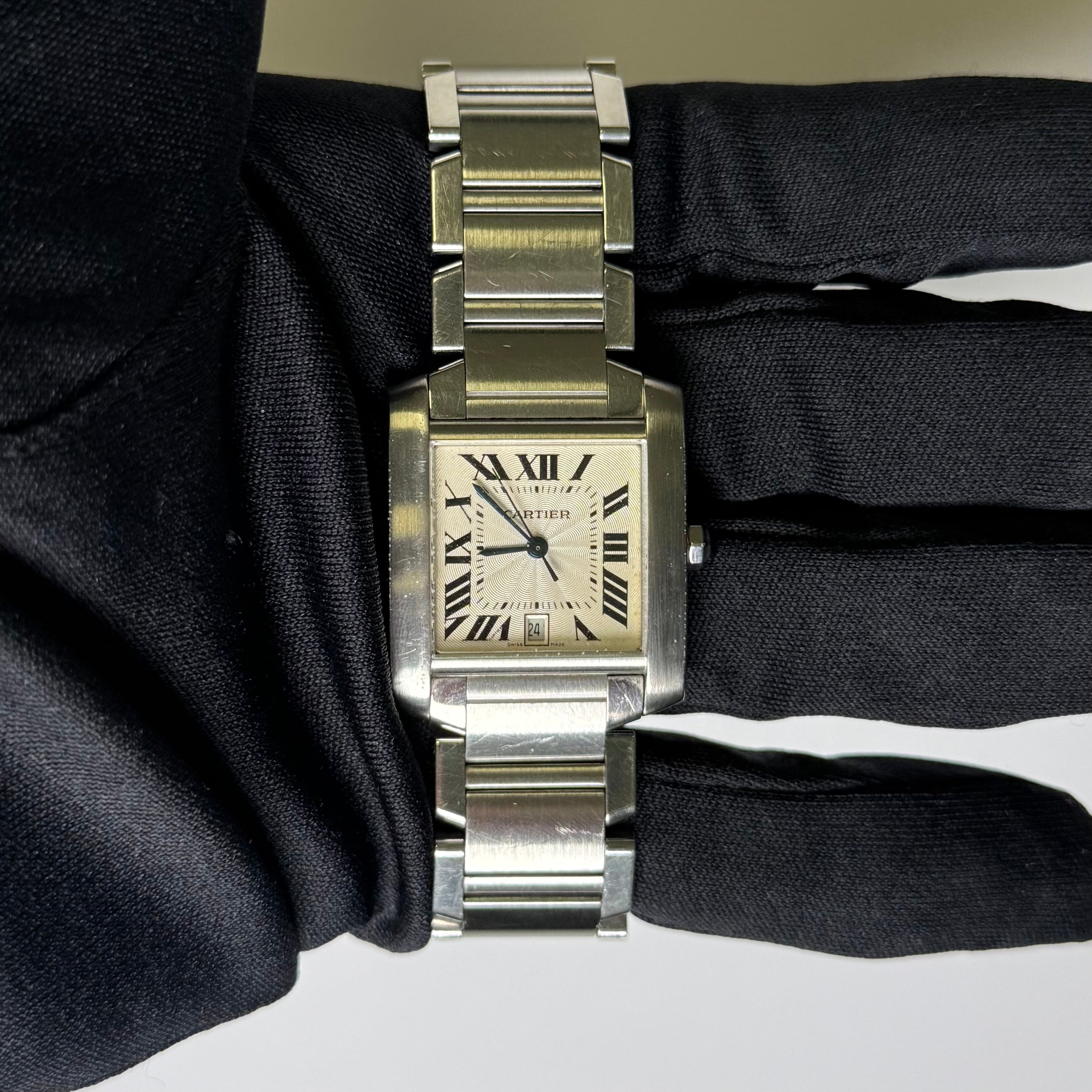 Cartier Tank Francaise 28x32mm Ivory Dial Watch Reference #W51002Q3 - Happy Jewelers Fine Jewelry Lifetime Warranty