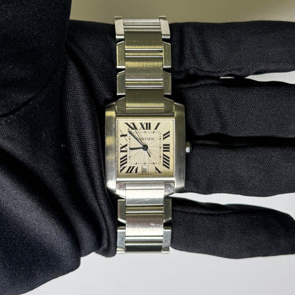 Cartier Tank Francaise 28x32mm Ivory Dial Watch Reference #W51002Q3 - Happy Jewelers Fine Jewelry Lifetime Warranty