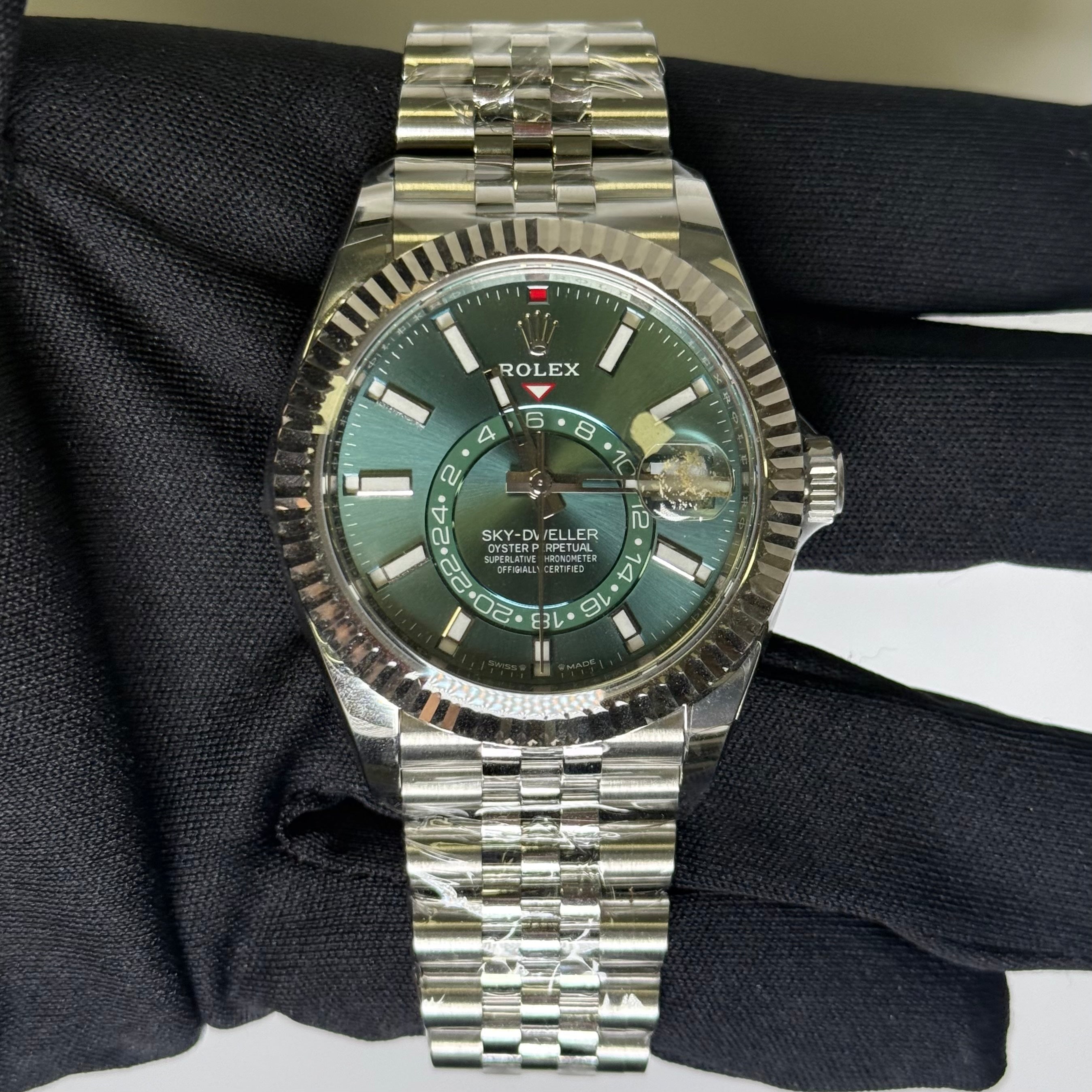Rolex Sky-Dweller 42mm Green Dial Watch Ref# 336934 - Happy Jewelers Fine Jewelry Lifetime Warranty