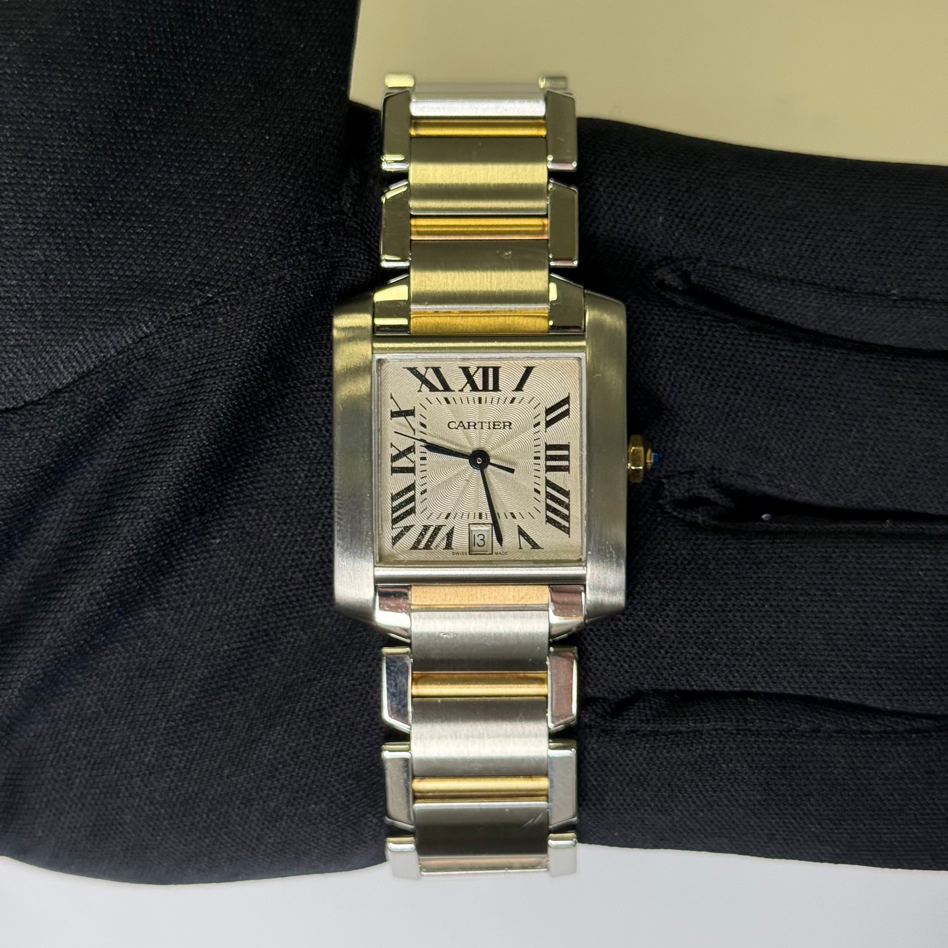 Cartier Tank Francaise 25mm Silver Dial Watch Reference #W51005Q4 - Happy Jewelers Fine Jewelry Lifetime Warranty