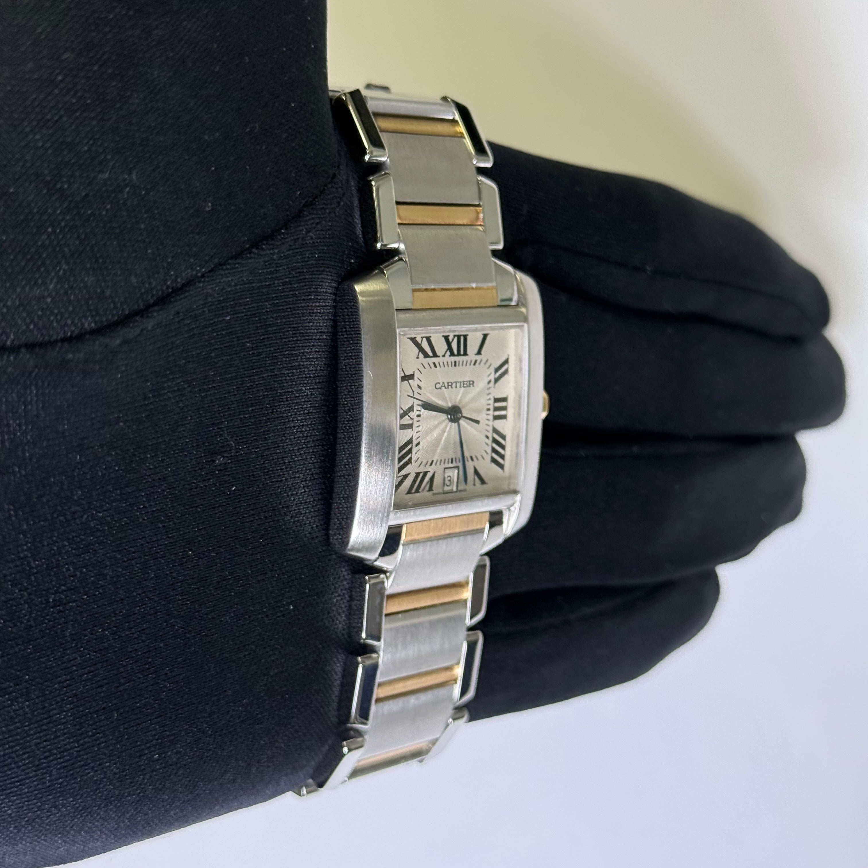 Cartier Tank Francaise 25mm Silver Dial Watch Reference #W51005Q4 - Happy Jewelers Fine Jewelry Lifetime Warranty