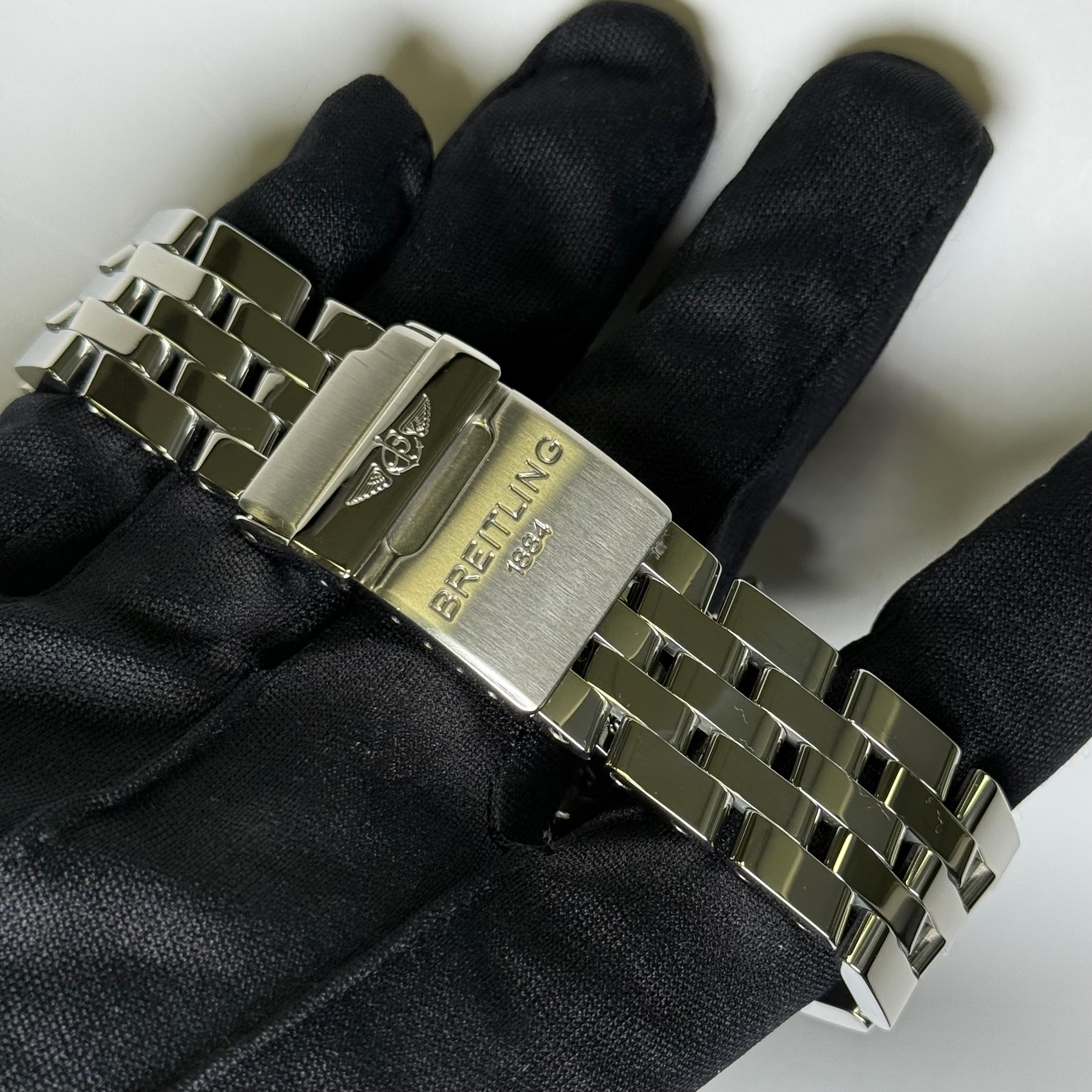 Breitling Chronomat 43mm Silver Dial Watch Ref# A13356 - Happy Jewelers Fine Jewelry Lifetime Warranty