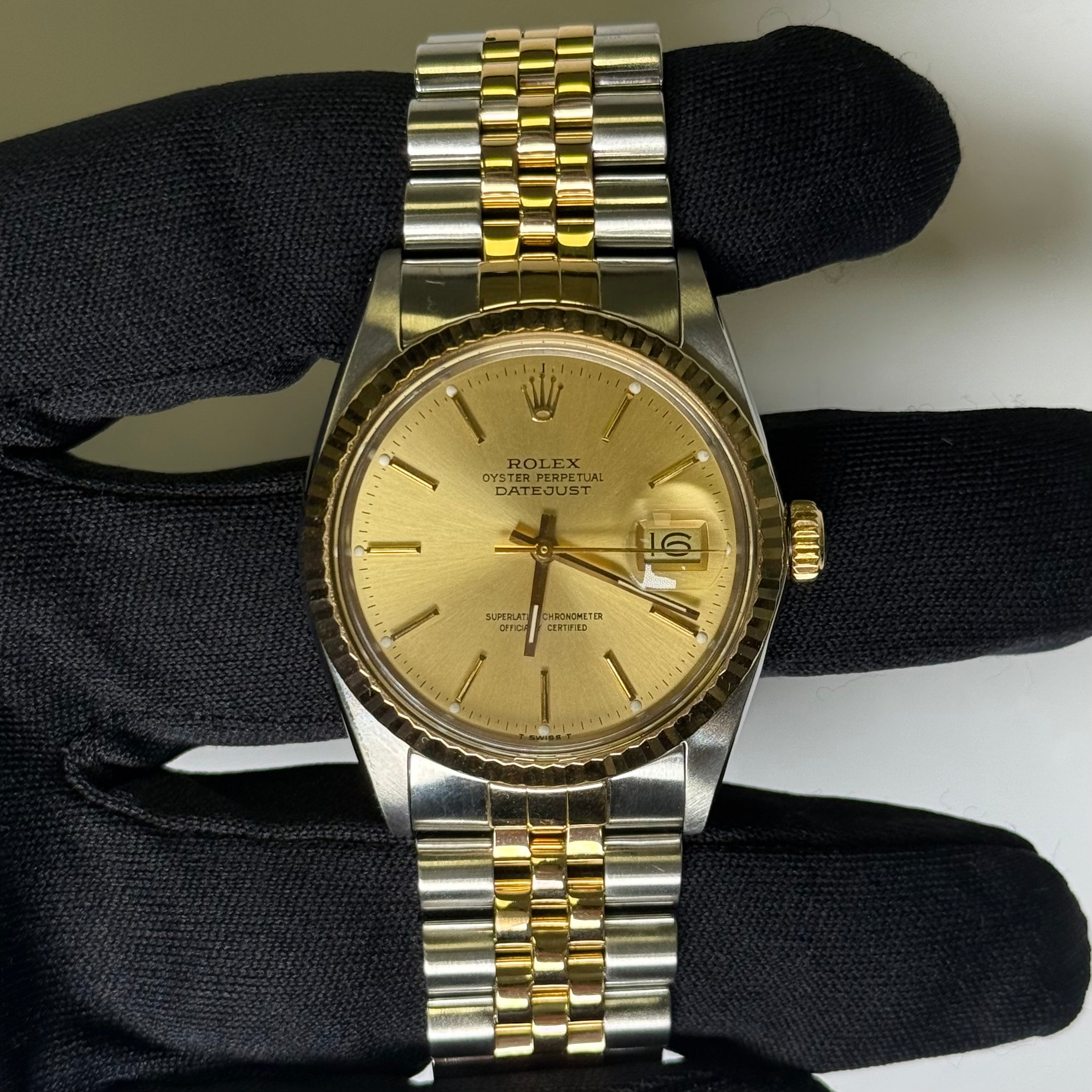 Rolex Datejust 36mm Champagne Dial Watch Ref# 16013 - Happy Jewelers Fine Jewelry Lifetime Warranty