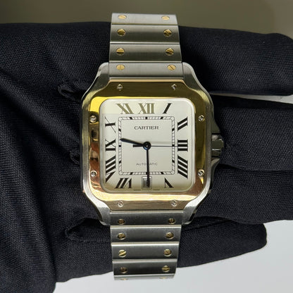 Cartier Santos 39.8mm White Dial Watch Ref# 4072 - Happy Jewelers Fine Jewelry Lifetime Warranty