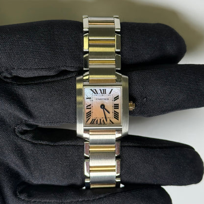 Cartier Tank 20mm Pink Mother of Pearl Dial Watch Ref# W51027Q4 - Happy Jewelers Fine Jewelry Lifetime Warranty