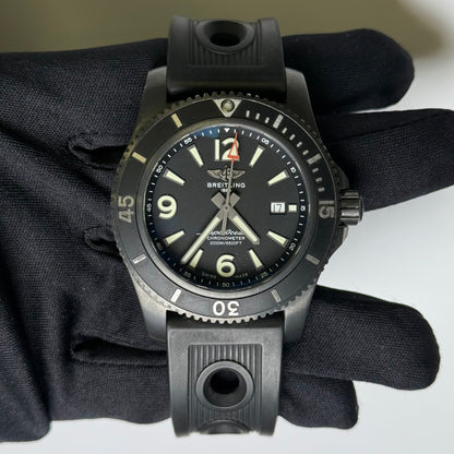 Breitling Super Ocean 46mm Black Dial Watch Ref# M17368 - Happy Jewelers Fine Jewelry Lifetime Warranty