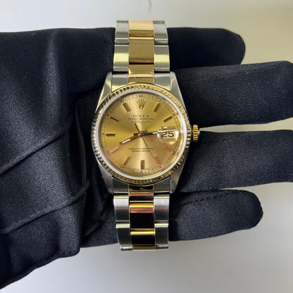 Rolex Datejust 36mm Champagne Dial Watch Ref# 16233