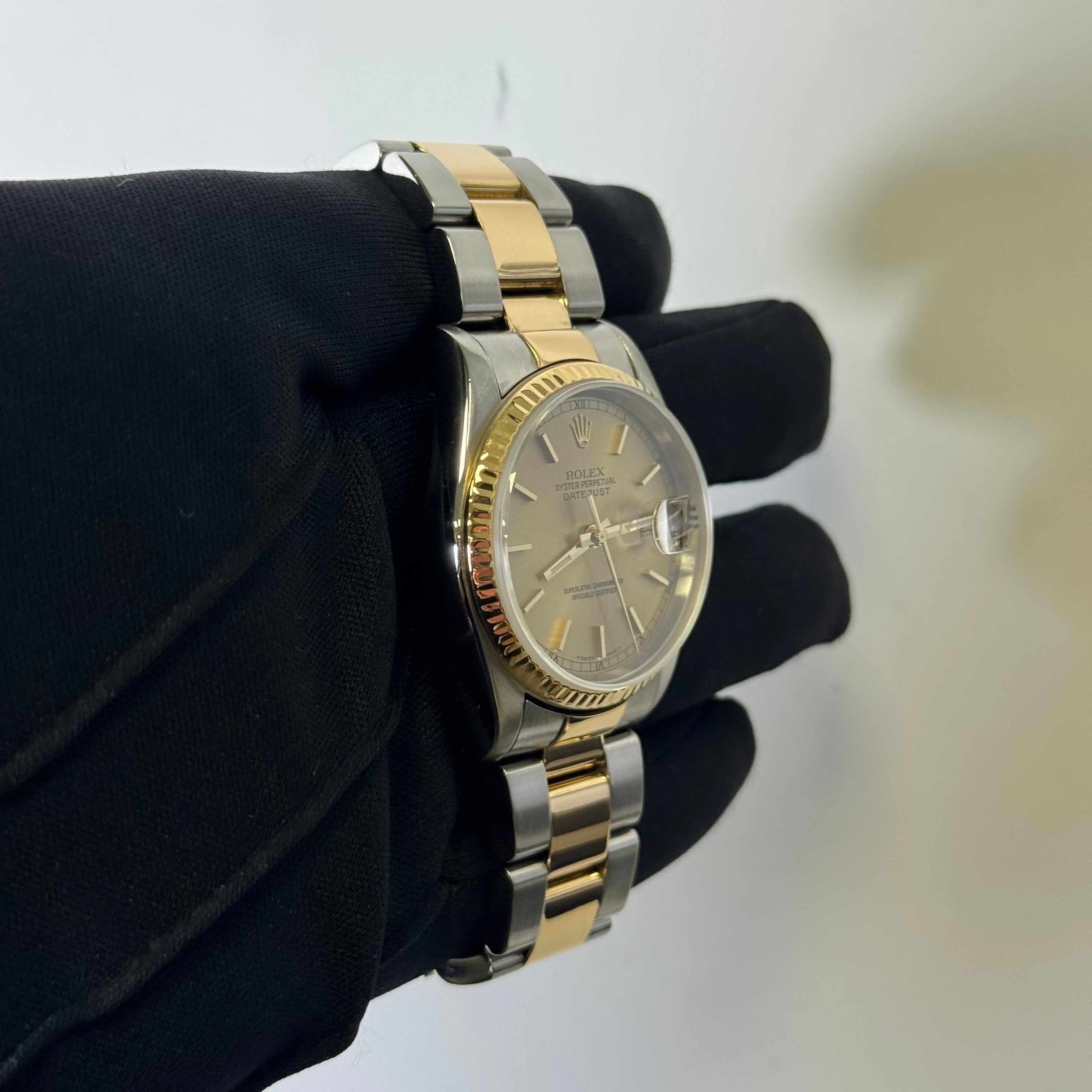 Rolex Datejust 36mm Champagne Dial Watch Ref# 16233