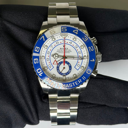Rolex Yacht-Master II 44mm White Dial Watch Ref# 116680 - Happy Jewelers Fine Jewelry Lifetime Warranty