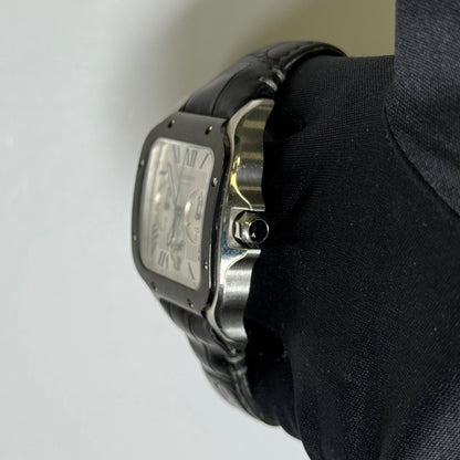 Cartier Santos 40mm Silver Dial Watch Ref# WSSA0017