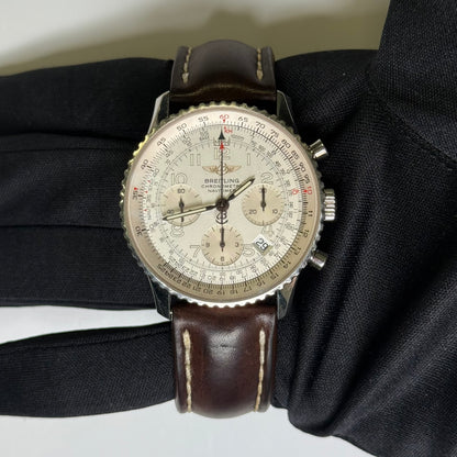 Breitling Navitimer 42mm Silver Dial Watch Ref# A23322 - Happy Jewelers Fine Jewelry Lifetime Warranty