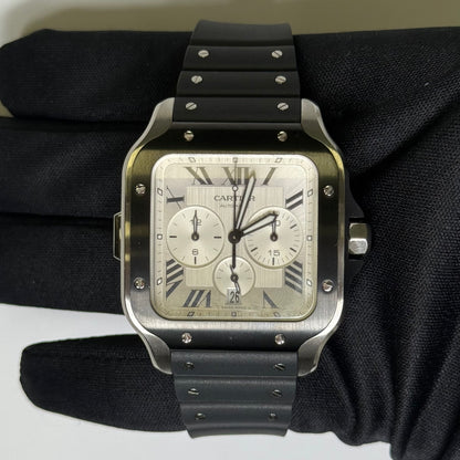 Cartier Santos 43.3mm White Dial Watch Ref# WSSA0017 - Happy Jewelers Fine Jewelry Lifetime Warranty