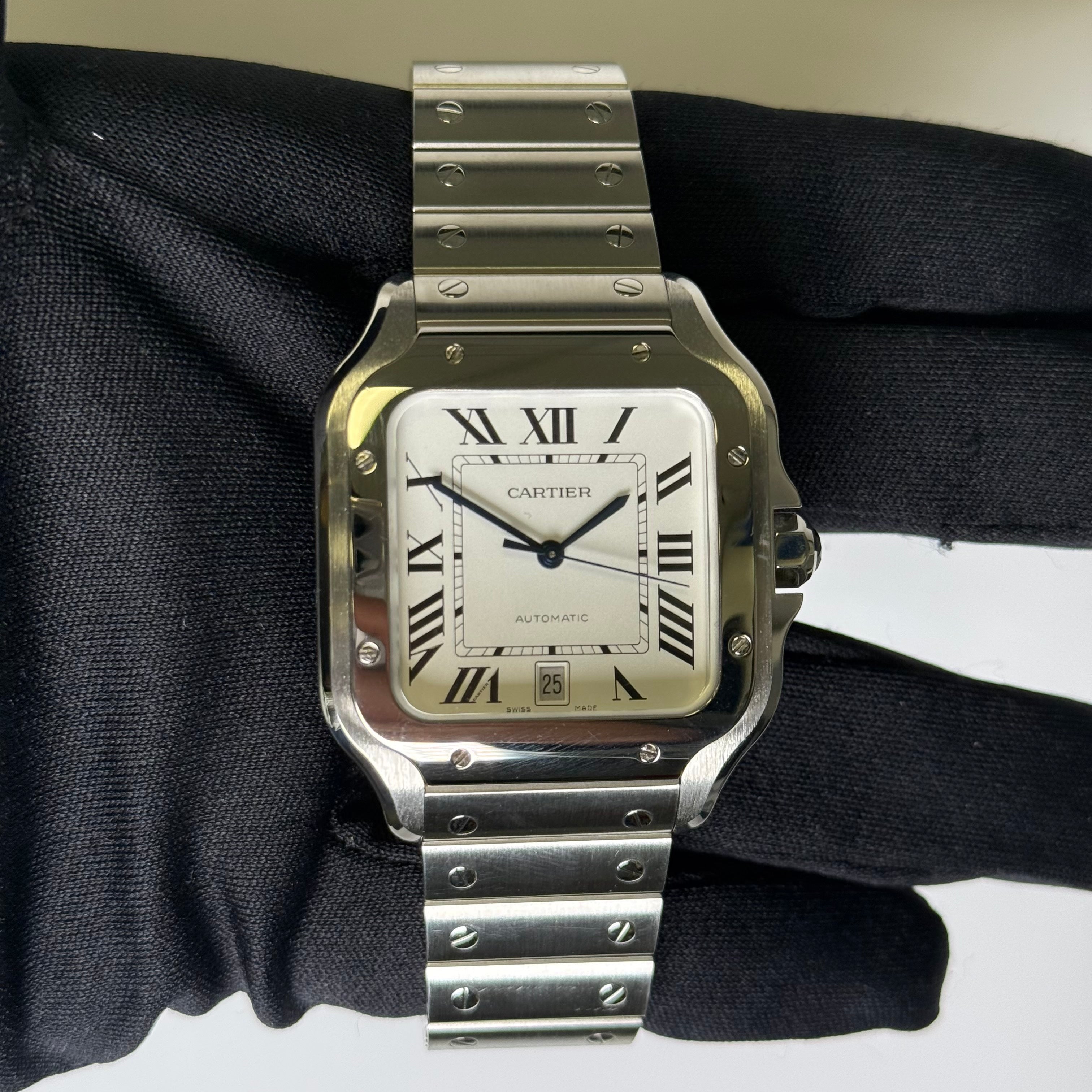 Cartier Santos 40mm White Dial Watch Ref# 4072 - Happy Jewelers Fine Jewelry Lifetime Warranty