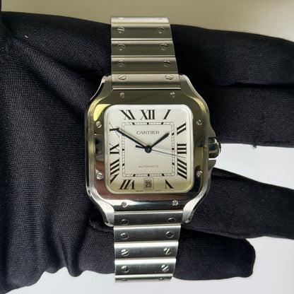 Cartier Santos 40mm White Dial Watch Ref# 4072 - Happy Jewelers Fine Jewelry Lifetime Warranty