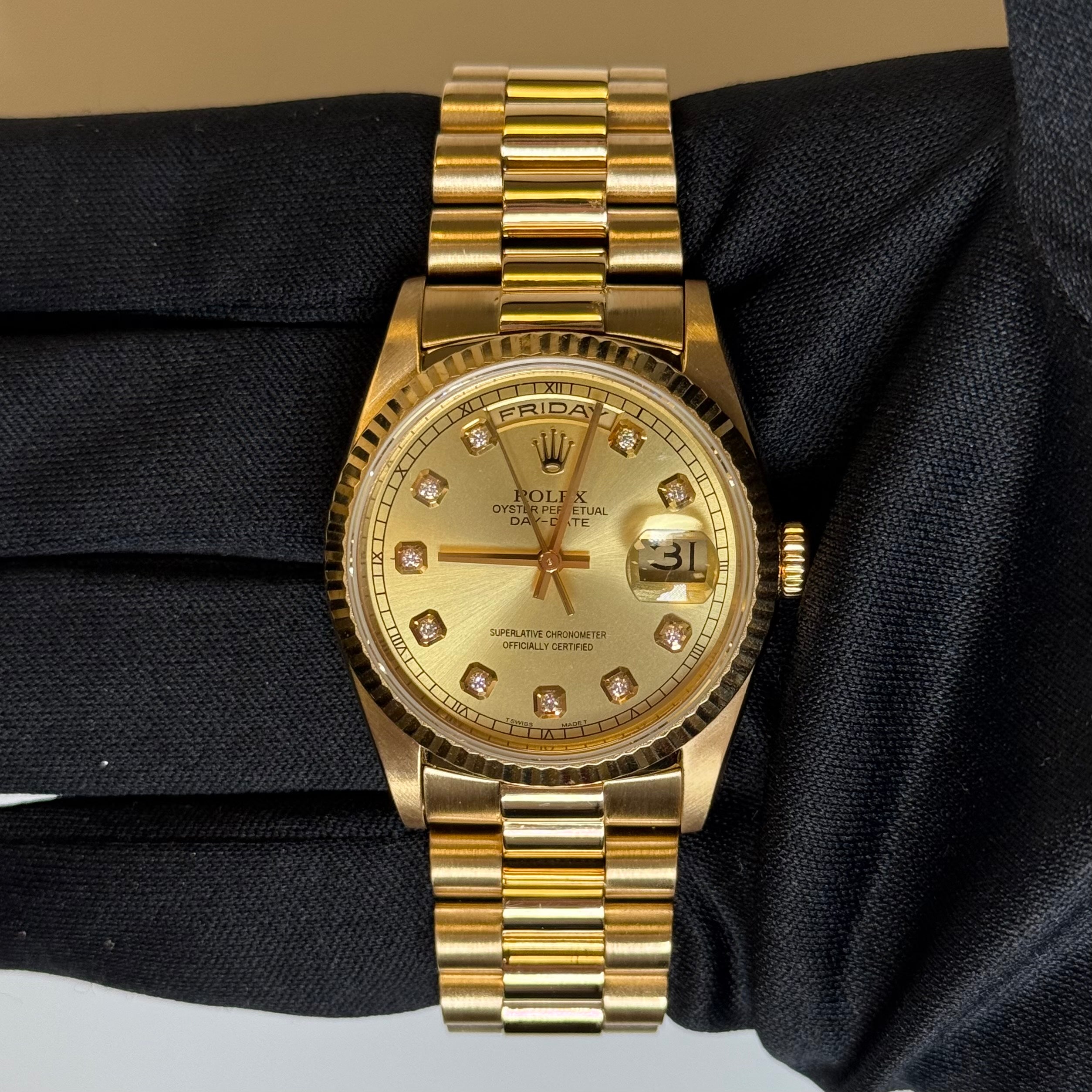 Rolex Day-Date 36mm Champagne Dial Watch Ref# 18238 – Happy Jewelers