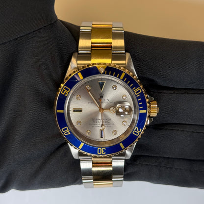 Rolex Submariner 40mm Silver Dial Watch Ref# 16613