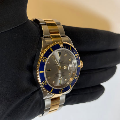 Rolex Submariner 40mm Silver Dial Watch Ref# 16613