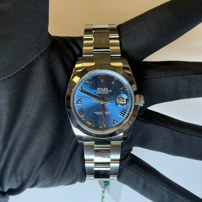 Rolex Datejust 41mm Blue Dial Watch Ref# 126300 - Happy Jewelers Fine Jewelry Lifetime Warranty