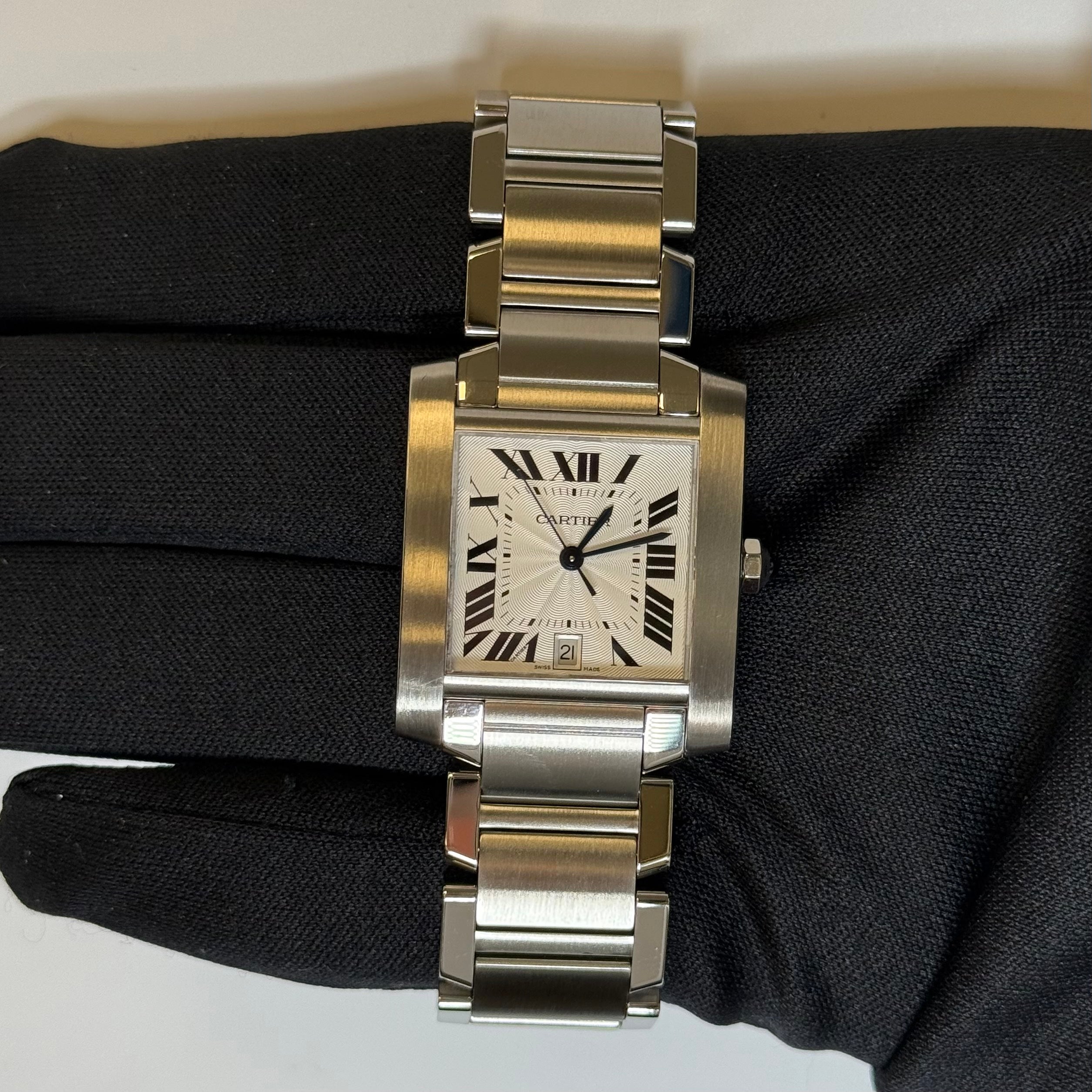 Cartier Tank Francaise 28x32mm White Dial Watch Reference #W51002Q3
