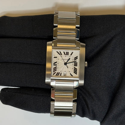Cartier Tank Francaise 28x32mm White Dial Watch Reference #W51002Q3