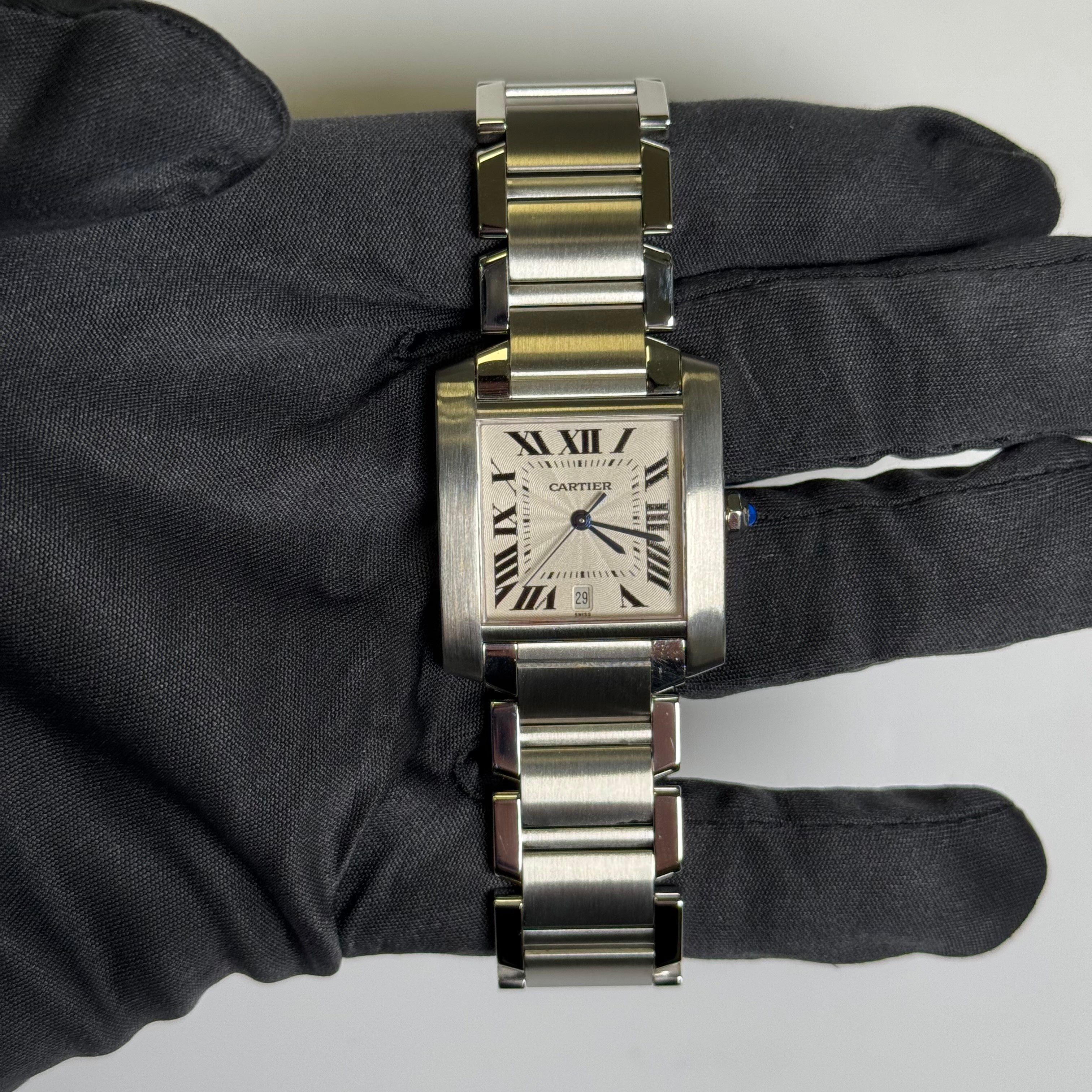 Cartier Tank Francaise 28mm Ivory Dial Watch Reference #W51002Q3