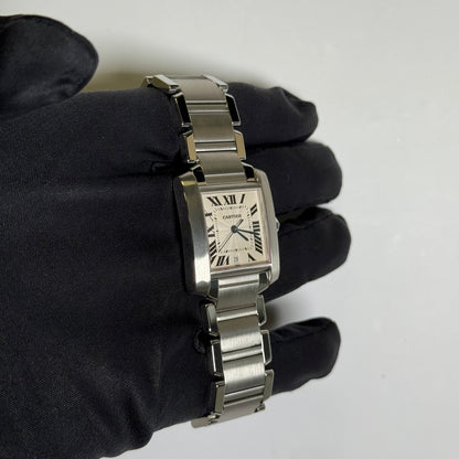 Cartier Tank Francaise 28mm Ivory Dial Watch Reference #W51002Q3