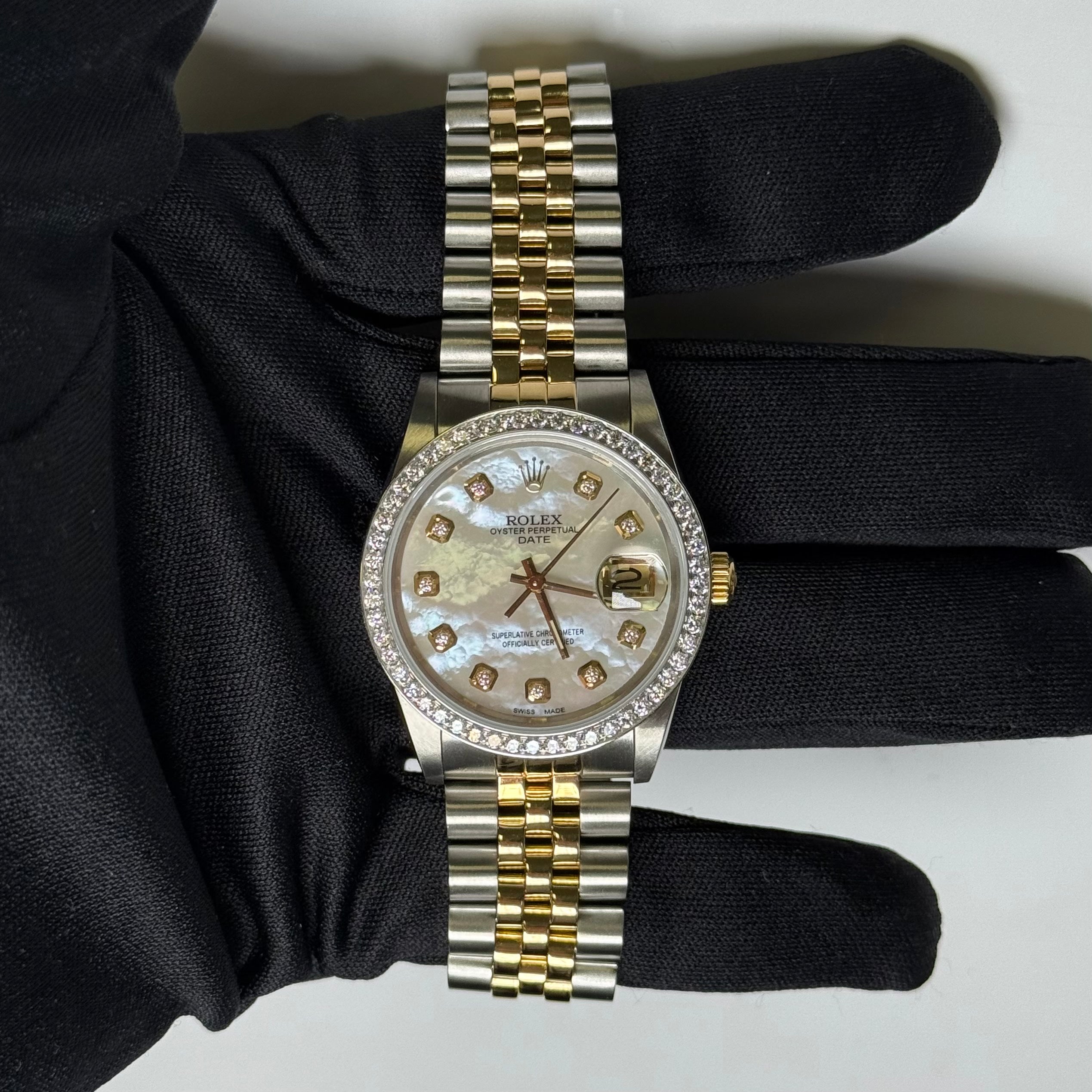 Rolex Oyster Perpetual 34mm MOP Dial Watch Ref# 15053