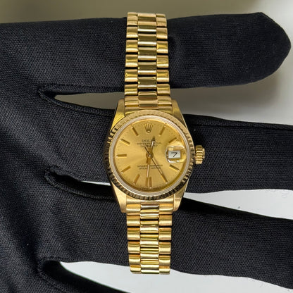 Rolex Datejust 26mm Champagne Dial Watch Ref# 69178