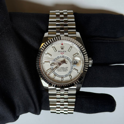 Rolex Sky-Dweller 42mm White Dial Watch Ref# 326934 - Happy Jewelers Fine Jewelry Lifetime Warranty
