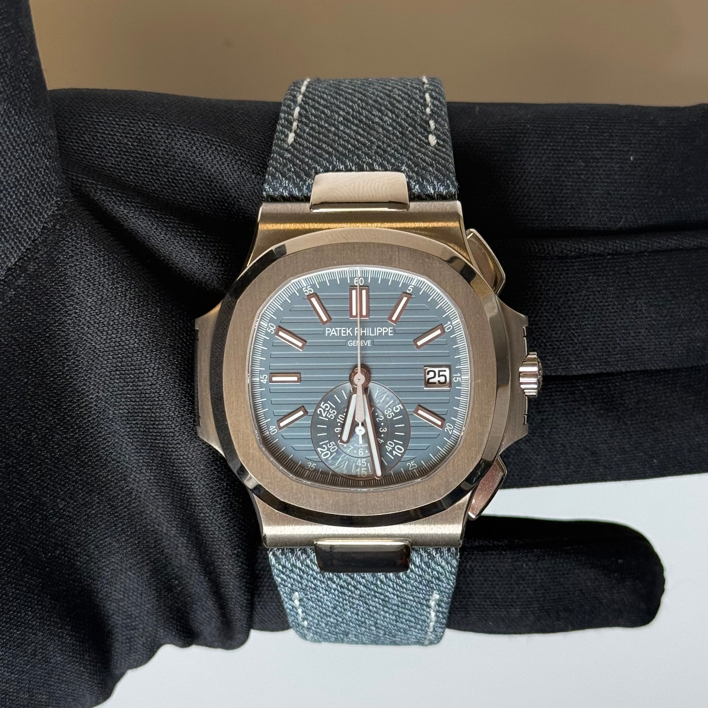 Patek Philippe Nautilus 40.5mm Blue Dial Watch Ref# 5980/60G-001 - Happy Jewelers Fine Jewelry Lifetime Warranty