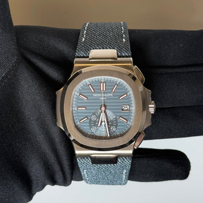 Patek Philippe Nautilus 40.5mm Blue Dial Watch Ref# 5980/60G-001 - Happy Jewelers Fine Jewelry Lifetime Warranty