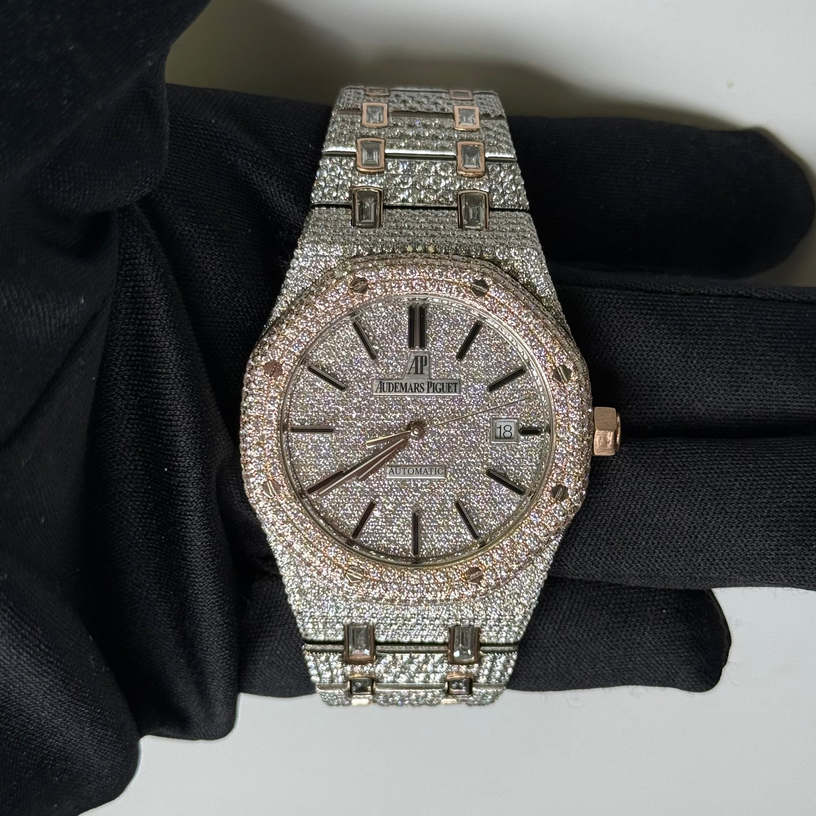 Audemars Piguet Royal Oak 41mm Pave Dial Watch Ref# 15400SR - Happy Jewelers Fine Jewelry Lifetime Warranty