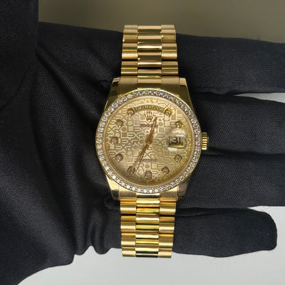 Rolex Day-Date 36mm Jubilee Dial Watch Ref# 118238