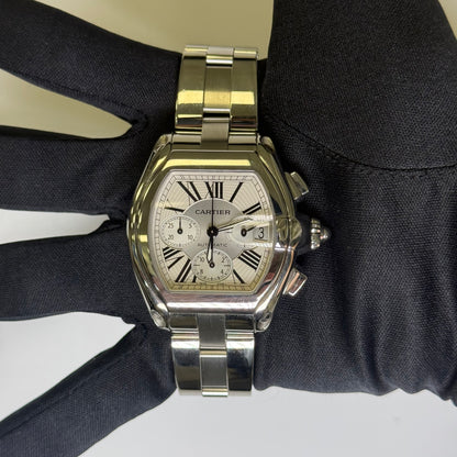 Cartier Roadster 48mm Silver Dial Watch Ref# W62019X6