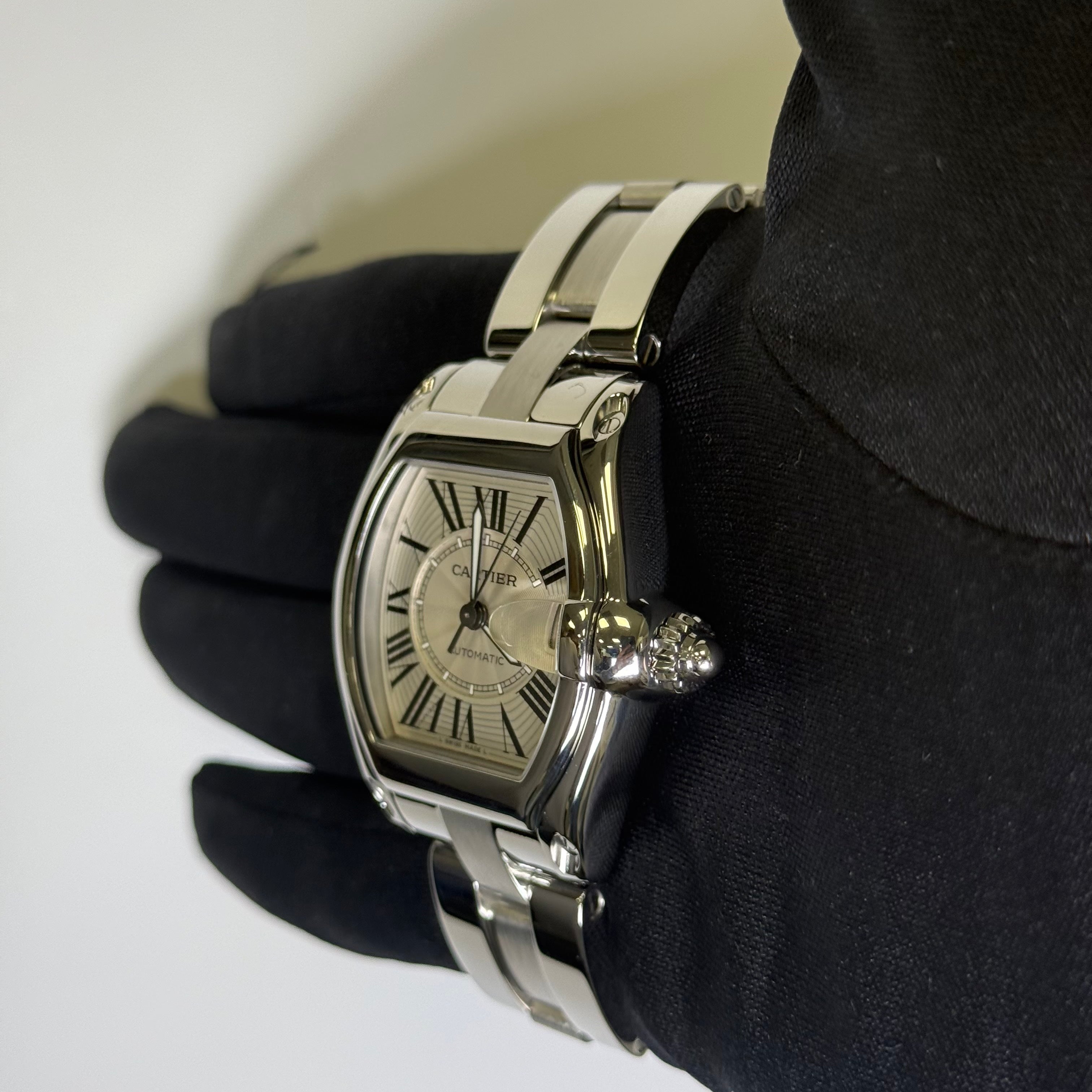 Cartier Roadster 35mm Silver Dial Watch Ref# W62025V3