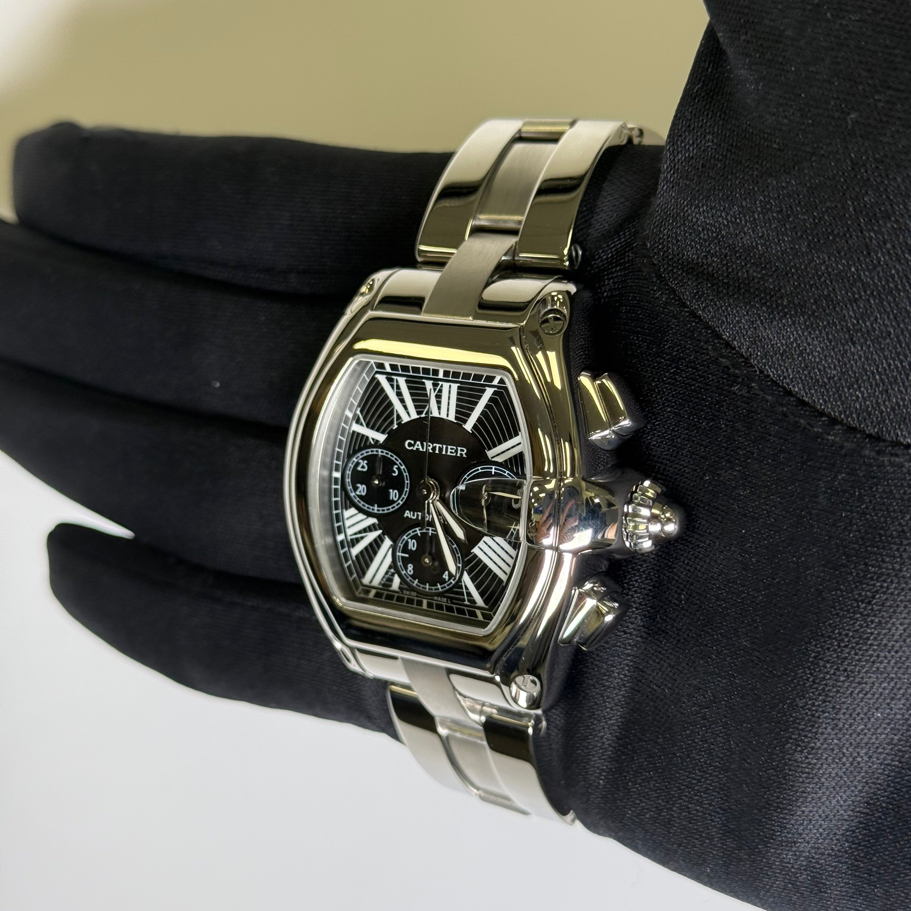 Cartier Roadster 43mm Black Dial Watch Ref# W62020X6