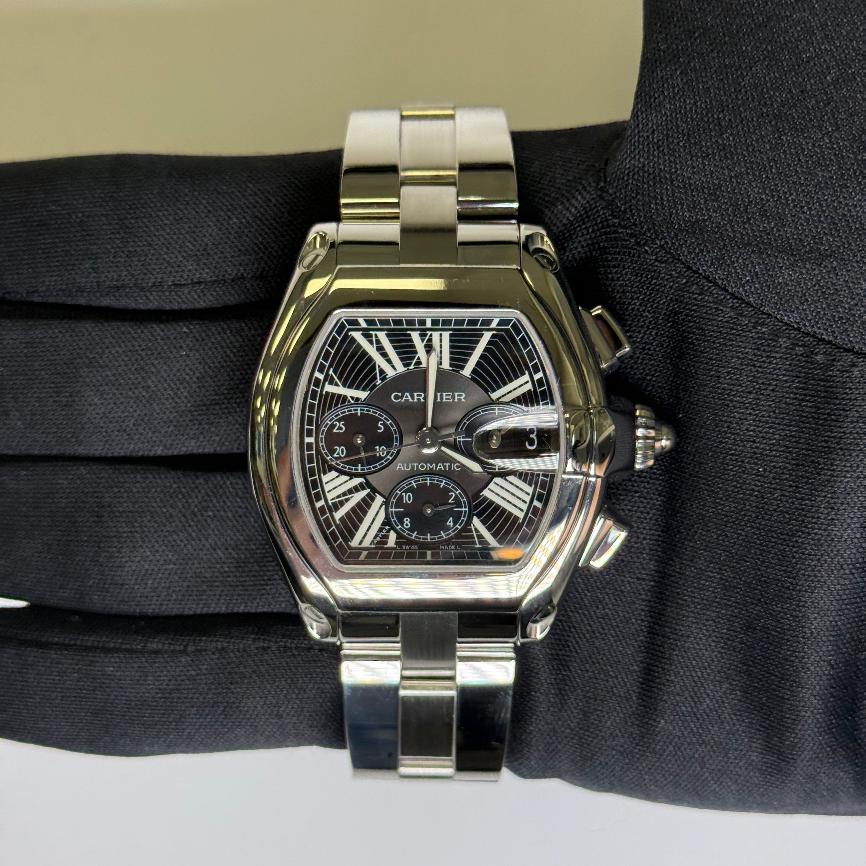 Cartier Roadster 43mm Black Dial Watch Ref# W62020X6