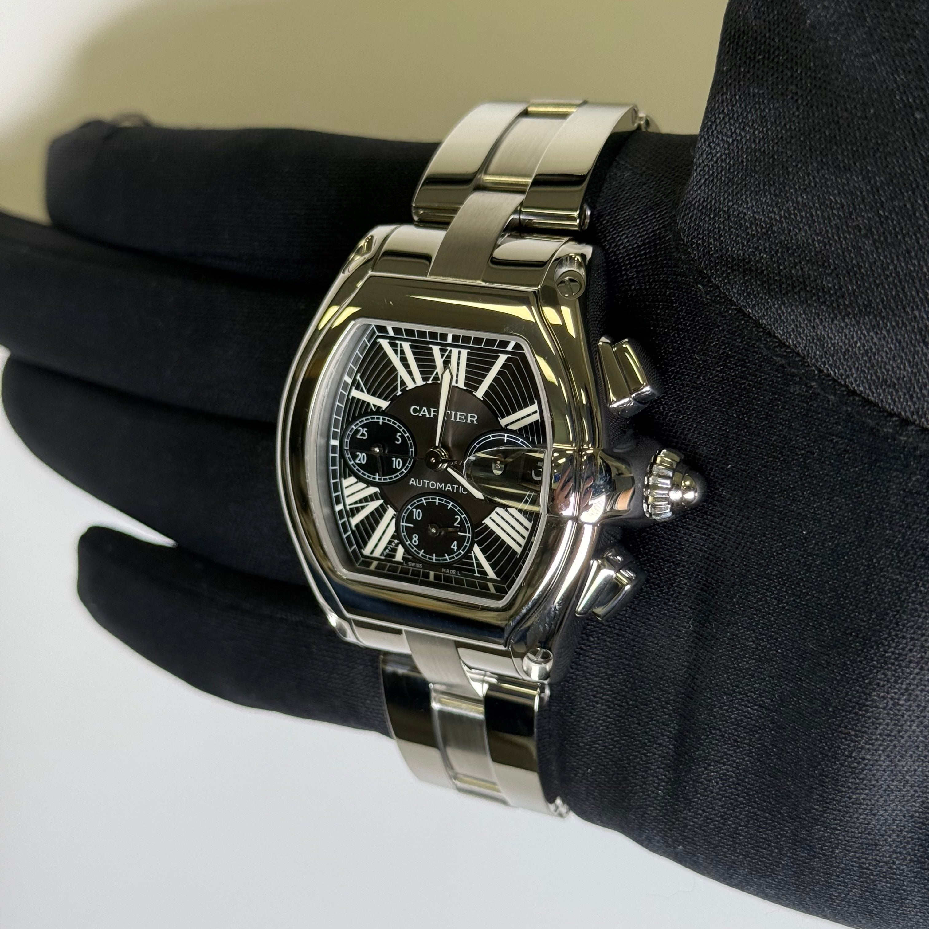 Cartier Roadster 43mm Black Dial Watch Ref# W62020X6