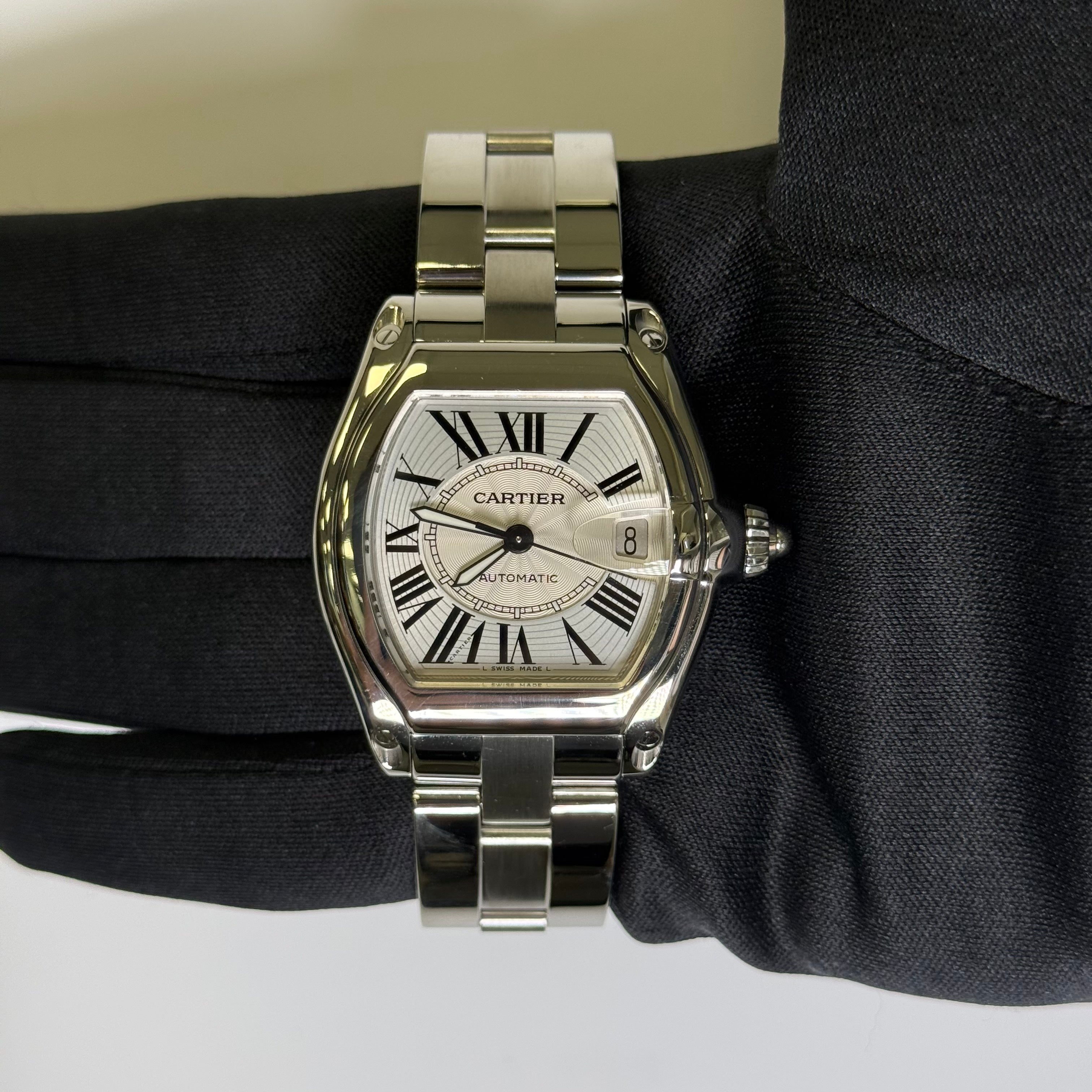 Cartier Roadster 35mm Silver Dial Watch Ref# W62025V3