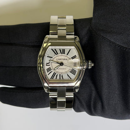 Cartier Roadster 35mm Silver Dial Watch Ref# W62025V3