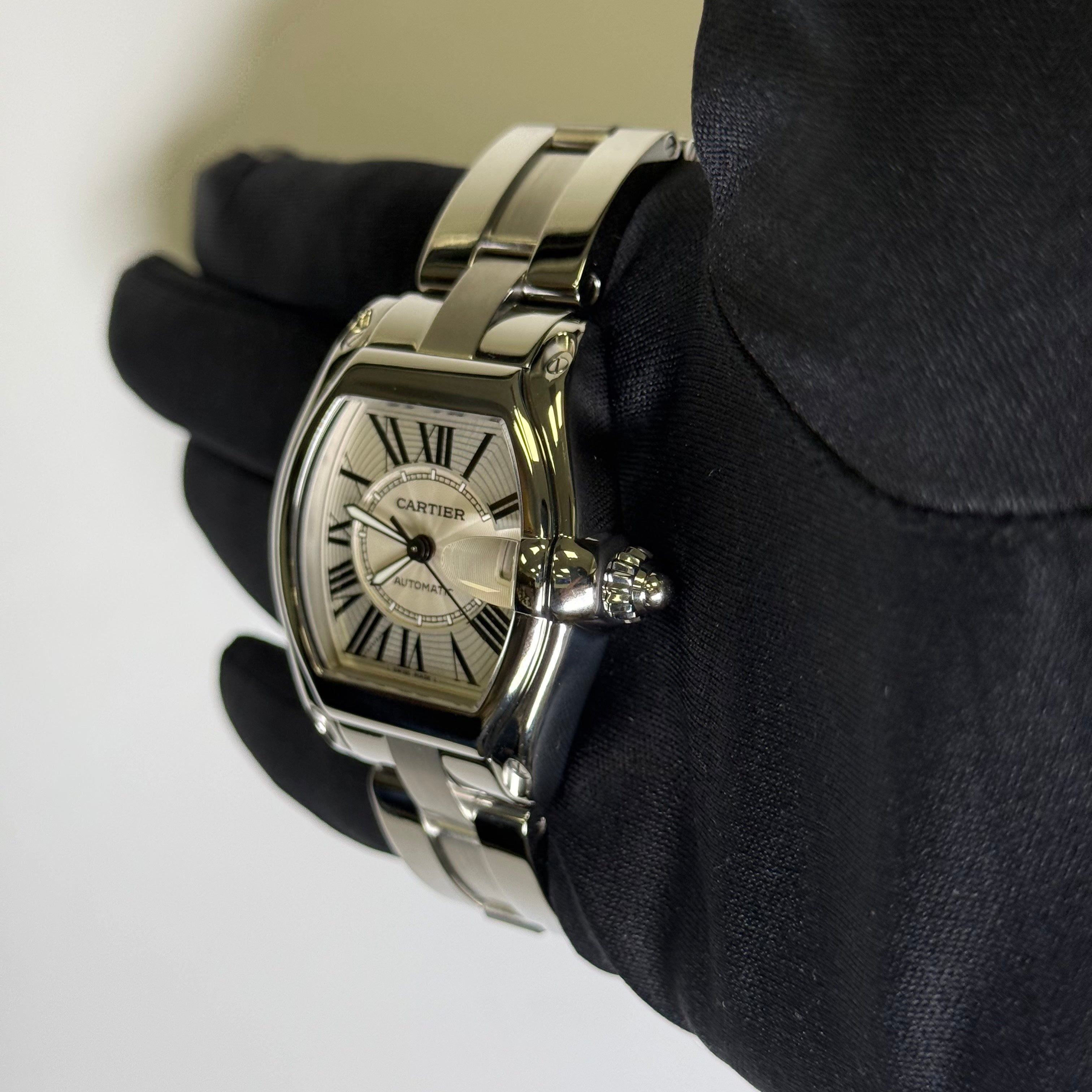 Cartier Roadster 35mm Silver Dial Watch Ref# W62025V3