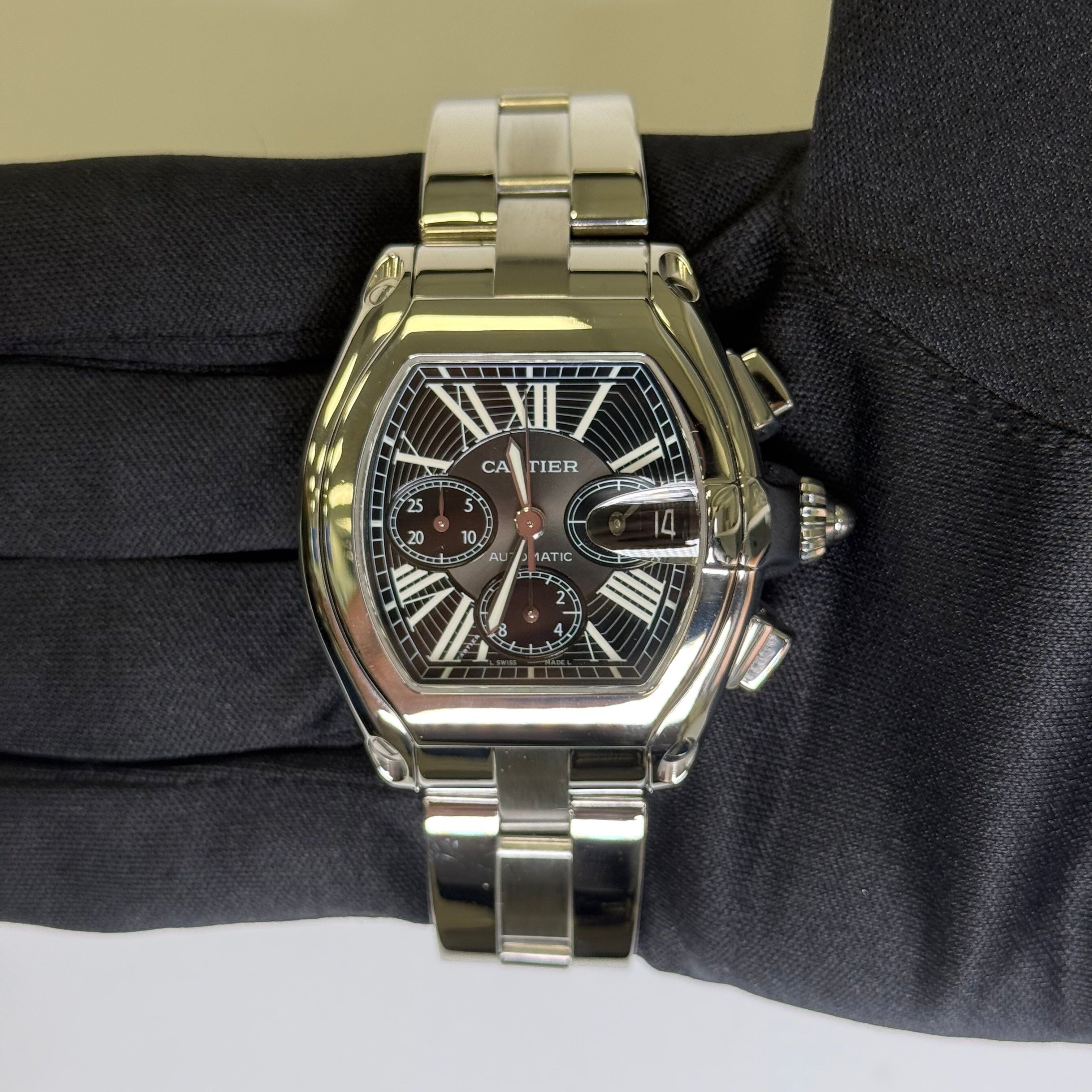 Cartier Roadster 43mm Black Dial Watch Ref# W62020X6