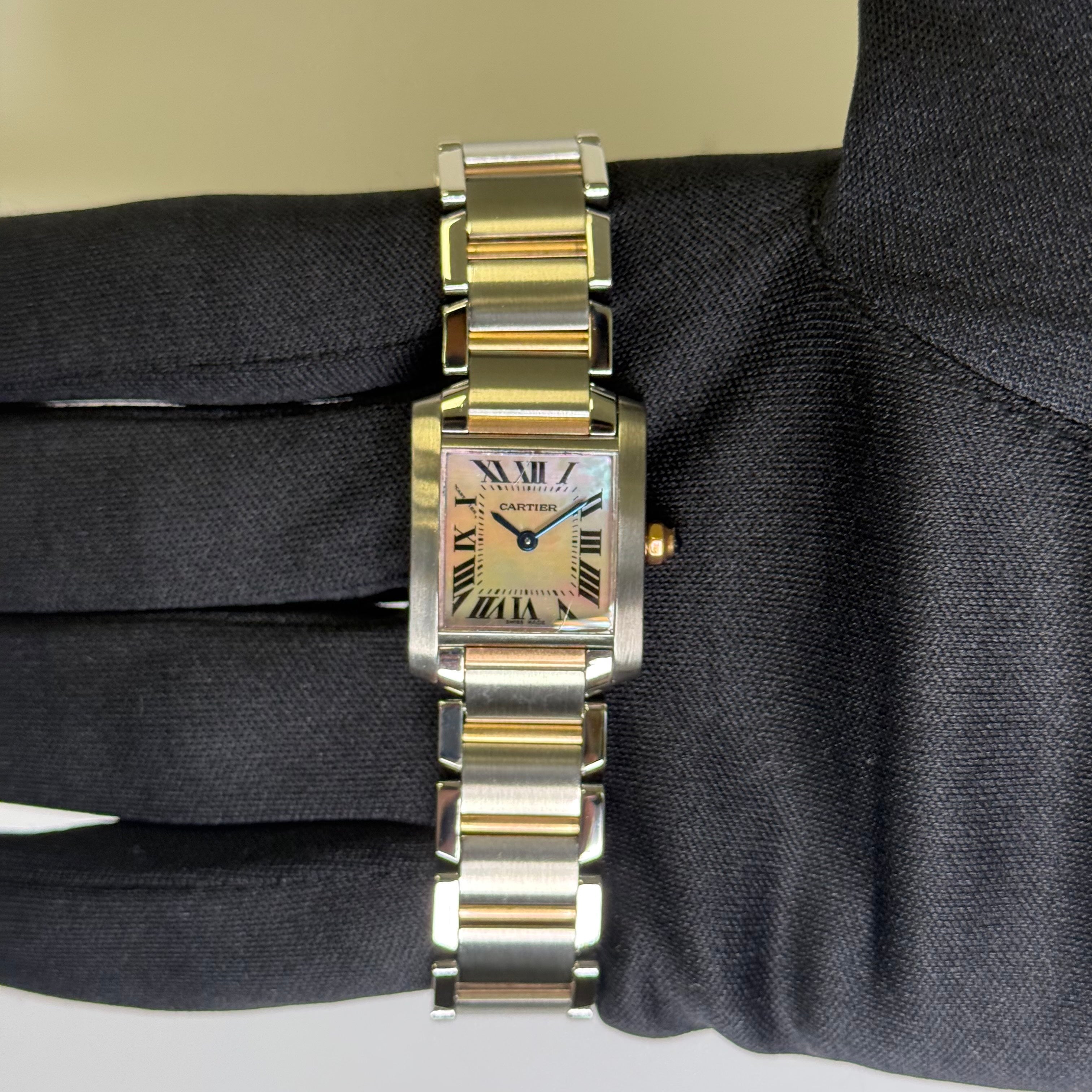 Cartier Tank 20mm Pink Dial Watch Ref# W51027Q4