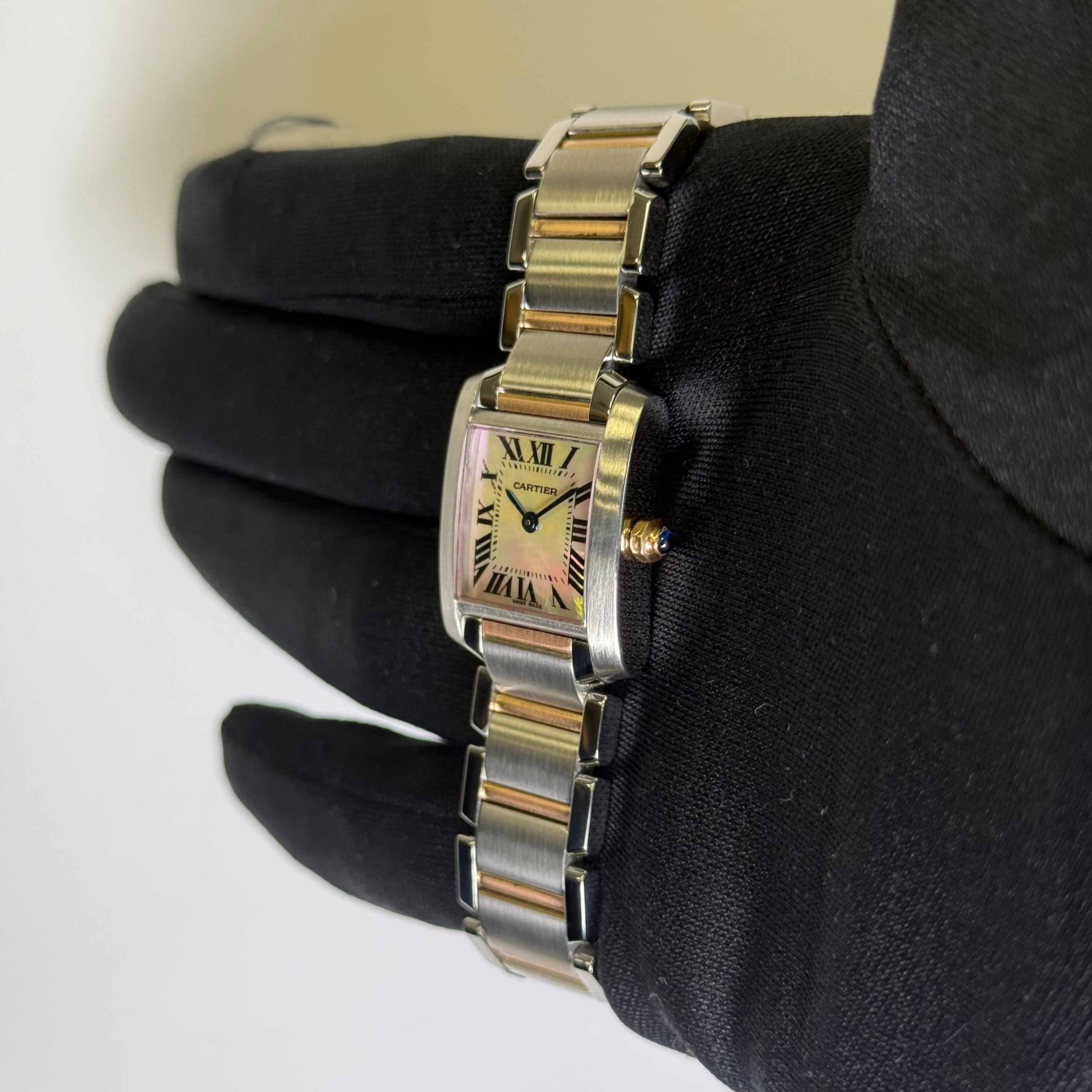 Cartier Tank 20mm Pink Dial Watch Ref# W51027Q4