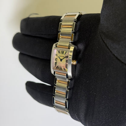 Cartier Tank 20mm Pink Dial Watch Ref# W51027Q4