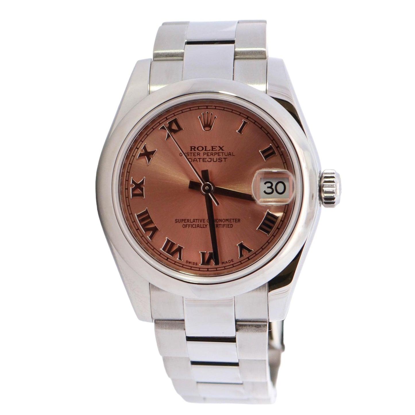 Rolex Datejust Stainless Steel 31mm Pink Roman Dial Watch Reference# 178240 - Happy Jewelers Fine Jewelry Lifetime Warranty