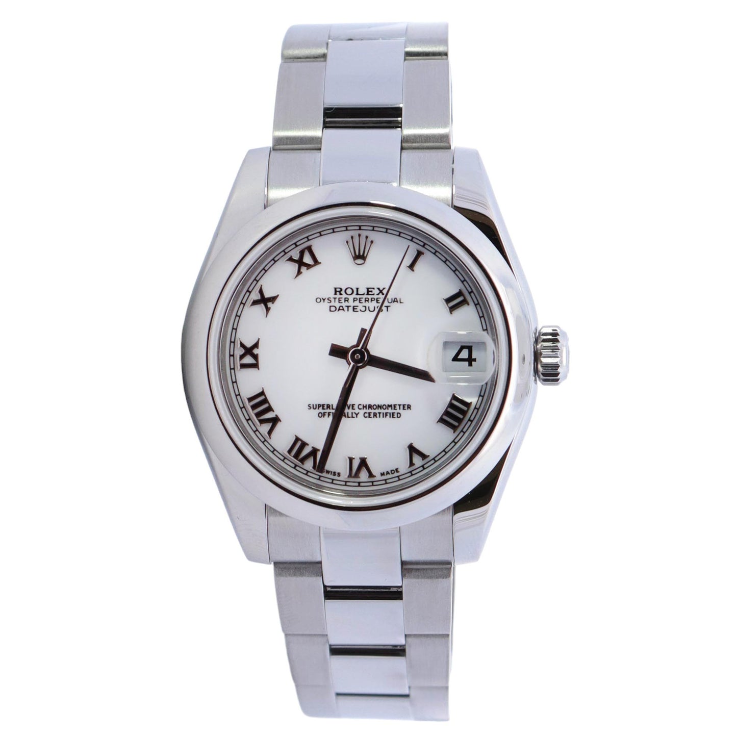 Rolex Datejust Stainless Steel 31mm White Roman Dial Watch Reference #: 178240