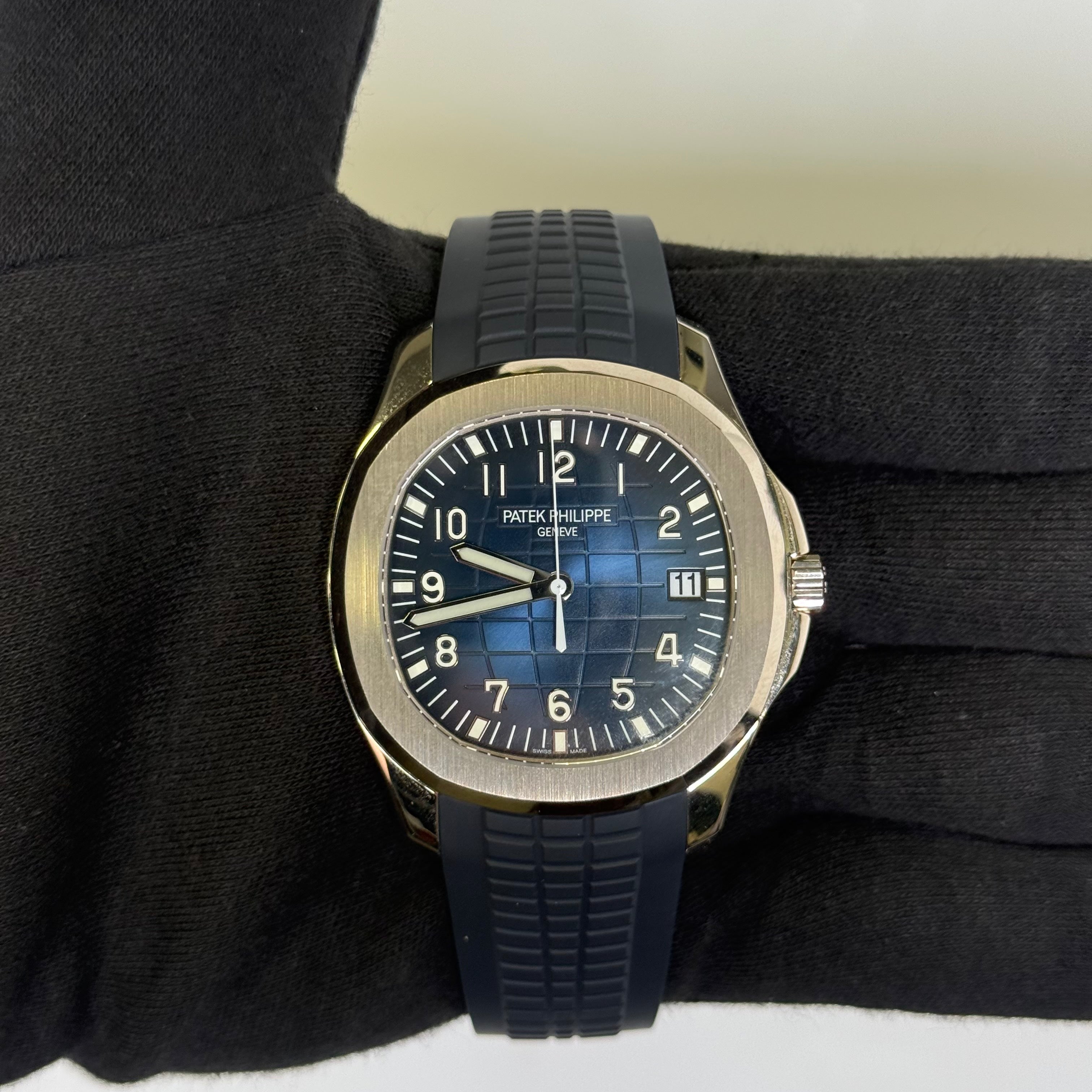 Patek Philippe Aquanaut 42mm Blue Dial Watch Ref# 5168G-001