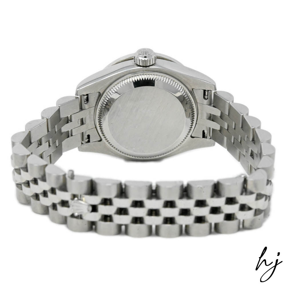 Rolex Datejust Stainlkess Steel 26mm White MOP Diamond Dial Watch Reference #: 179174 - Happy Jewelers Fine Jewelry Lifetime Warranty